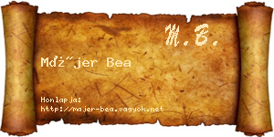 Májer Bea névjegykártya